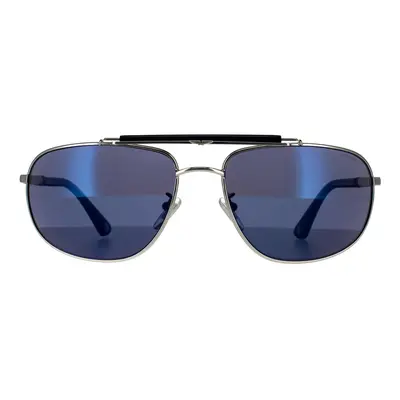 Police Sunglasses SPLD44 Origins E70B Shiny Palladium Blue Blue Mirrored