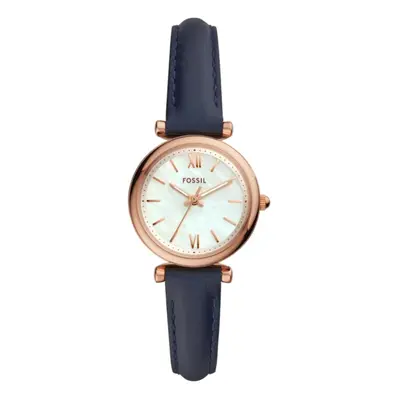 Fossil Women's Carlie Mini Quartz Stainless Steel and Leather Three-Ha