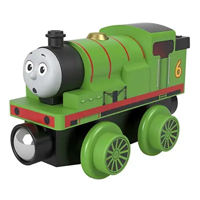 Thomas & Friends Wooden Railway Percy Engine, Push-Along Toy Train Made from sustainably sourced