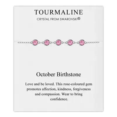 October Birthstone Bracelet Created with Tourmaline Swarovski Crystals