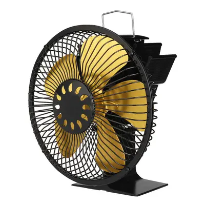 (Gold) Leaves Colors Large Air Volume Heater Stove Fireplace Fan Hot Wind with Cover