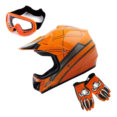 WOW Youth Kids Motocross Helmet BMX MX ATV Dirt Bike Helmet Spider Ora