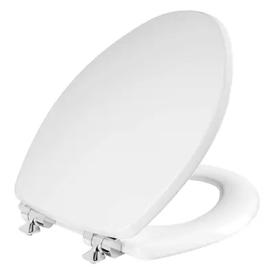 MAYFAIR 126CHSL Benton Toilet Seat with Chrome Hinges will Slow Cl