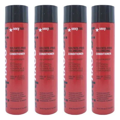 Sexy Hair Sulfate Free Volumizing Conditioner 10.1 Oz (Pack of 4)