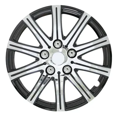 Pilot Automotive WH528-15SE-BX Inch Silver with Black Accent Universal Hubcap Wheel Covers for C