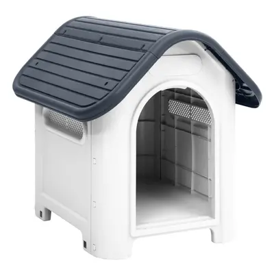 (grey) vidaXL Dog House Polypropylene Pet Carrier Animal Supply Kennel Cage Blue/Grey