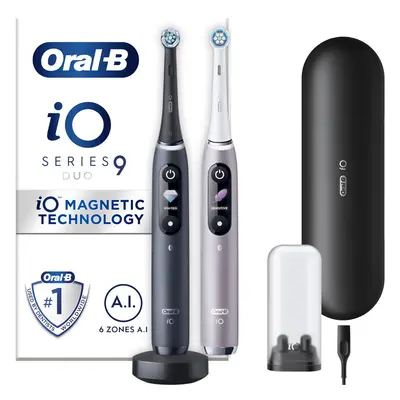 Oral-B iO Electric Toothbrush Duo - Black Lava & Rose Quartz