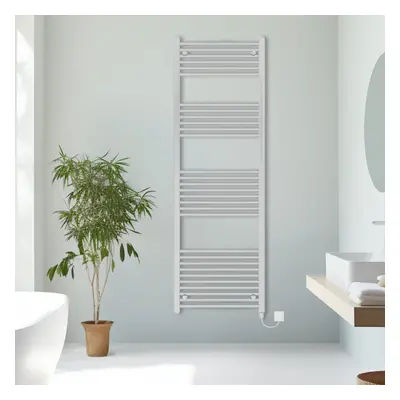 (Chrome, 1800x600mm) Prefilled Electric Straight Heated Towel Rail Radiator Ladder Warmer