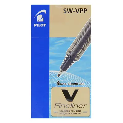 Pilot V Fineliner Liquid Ink 1.2 mm Tip - Blue, Box of