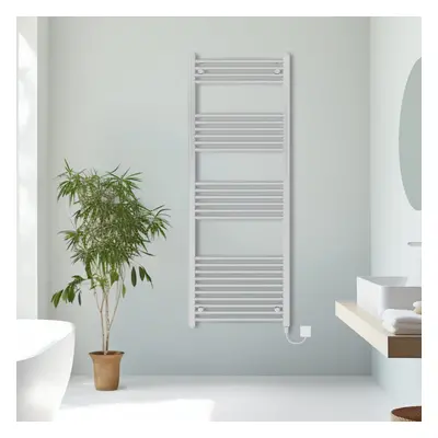 (Chrome, 1600x600mm) Prefilled Electric Straight Heated Towel Rail Radiator Ladder Warmer