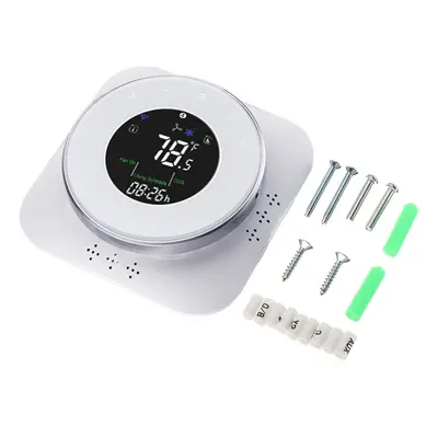 (White) WiFi Black/White 24V WiFi Smart Heat Pump Thermostat Temperature Controller Smart Life/T