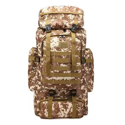 (Desert Camouflage) 80L Molle Tactical Bag Outdoor Traveling Camping Hiking Military Rucksacks B