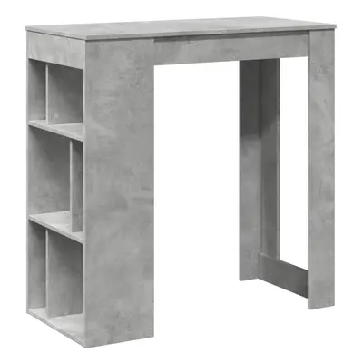 vidaXL Bar Table with Racks Pub Bistro Table Concrete Grey Engineered Wood