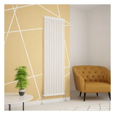 (1800 x 560mm Double, White) PlumbGalaxy Traditional-Style Cast Iron Radiator