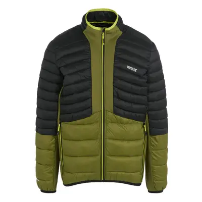 (XL, Nephrite Green/Black) Regatta Mens Leedre Colour Block Hybrid Jacket