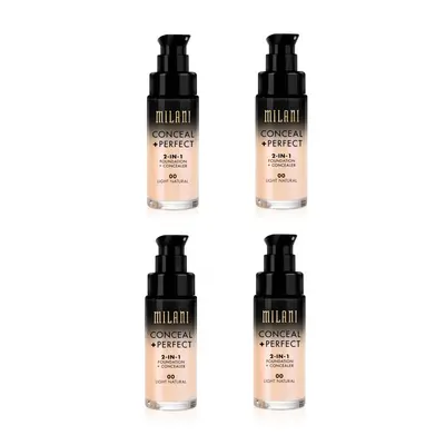 Milani Conceal And Perfect In Foundation + Concealer Light Natural 30ml x4