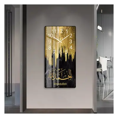 (Design A) Crystal Porcelain Print Decorative Islamic Wall clock Calligraphy Modern Style