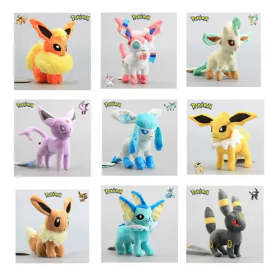 (9PCS/SET) Pokemon Plush Doll Glaceon Vaporeon Stuffed Plush toy