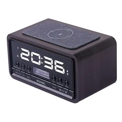 (Black) DAB/DAB+ & FM Radio with Wireless Phone Charging and Alarm Clock - Roxel Nod