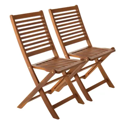 Charles Bentley FSC Acacia Wood Pair of Outdoor Foldable Chairs Max user weight: 160kg Fully ass