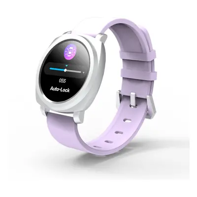 (Purple) Round Color Screen HR Female Physiological SMS Reminder Brightness Control Smart Watch