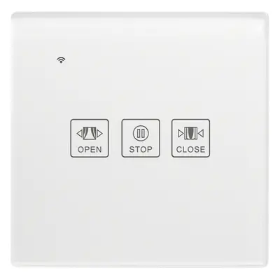 (White) WiFi Curtain Switch EU Standard Smart Touch Switch Compatible with Alexa Google Home