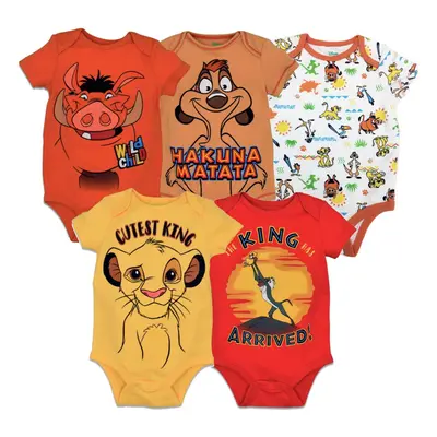 Disney Lion King Newborn Baby Boys Pack Short Sleeve Bodysuits Lion