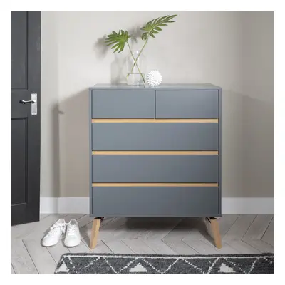 Otto Chest of Drawers 3+2 Drawer in Silk Grey