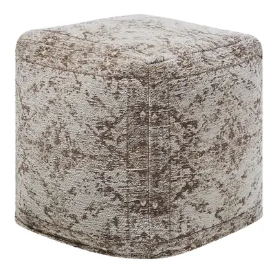 Cotton Pouffe Taupe MEERUT