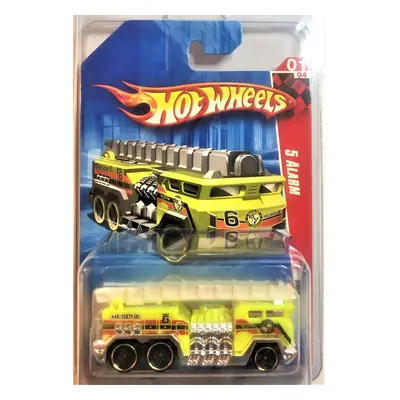 Hot Wheels Race World Yellow Alarm Fire Truck