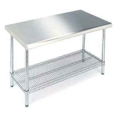 Seville Classics Commercial Stainless Steel Chrome Work Table