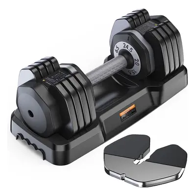 Dripex 24.5KG Adjustable Dumbbell, 5-in-1 Weights set with Anti-Slip Fast Adjust Turning Handle