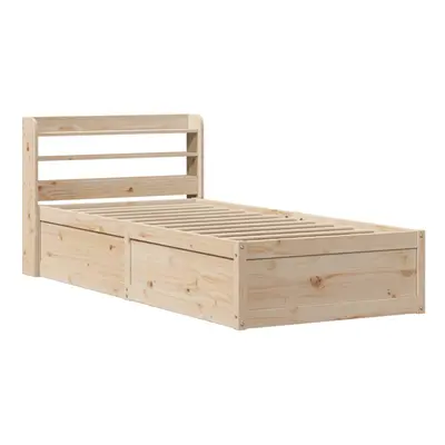 (natural, x cm) vidaXL Bed Frame with Headboard Bed Base Solid Wood Pine