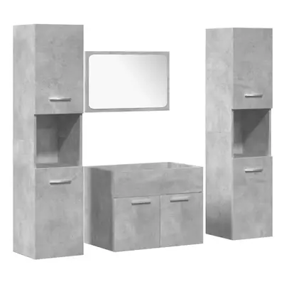 (concrete grey, x 38.5 x cm) vidaXL Bathroom Furniture Set Chipboard Wall Mirror Multi Sizes Mul