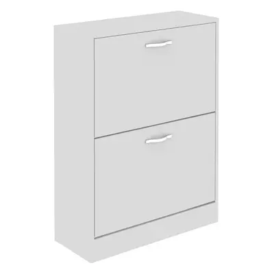 (White) Drawer Shoe Cabinet Shoe Storage Cabinet Pull-Down Wooden Furniture Unit, White (White)