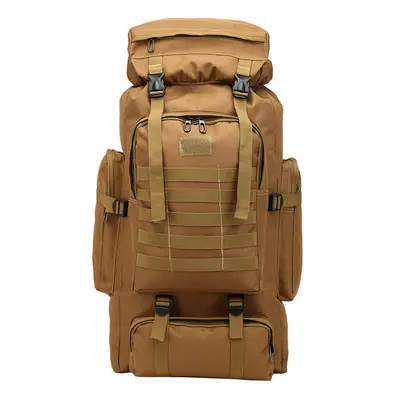 (Khaki) 80L Molle Tactical Bag Outdoor Traveling Camping Hiking Military Rucksacks Backpack Camo