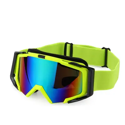 (Fluorescent Green) Outdoor Skiing Skating Goggles Snowmobile Glasses Windproof Anti-Fog UV Prot