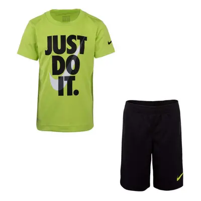 Nike Boy`s Dri-Fit T-Shirt & Shorts Piece Set (Black w Cyber(66F026