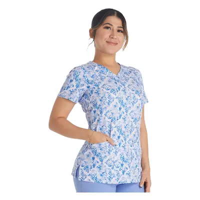 Dickies EDS Women Scrubs Top V-Neck Print Plus Size DK616 2XL Textur