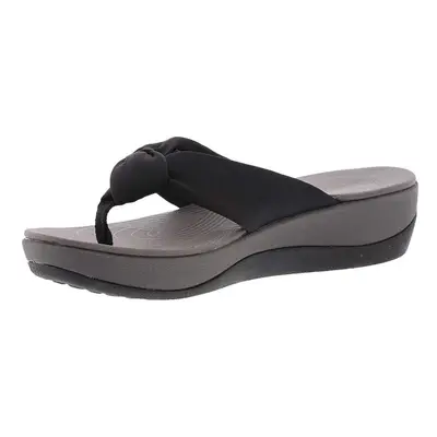 Clarks womens Arla Glison Flip Flop Black Fabric US