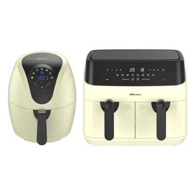 Emtronics 4.5L & 9L Air Fryer Set - Cream