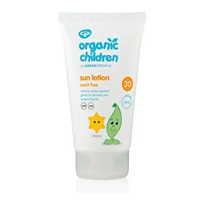 Green People Organic Children Scent Free Sun Cream SPF30 150ml | Natural, Organic Sunscreen for 