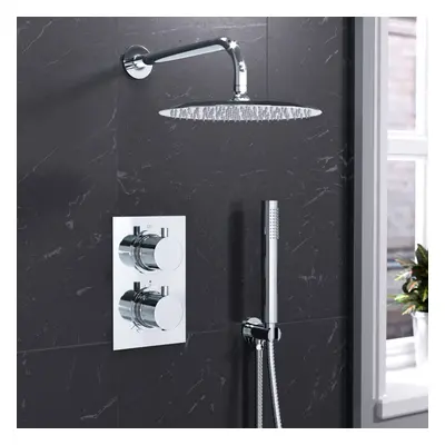 Nes Home Dial Way Round Concealed Chrome Thermostatic Shower Mixer,Head,Handset set