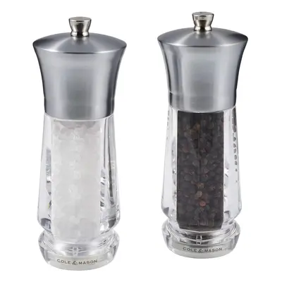 Cole & Mason H321913 Exford Salt and Pepper Mills | Precision+ | Brushed Nickel/Acrylic | mm | G