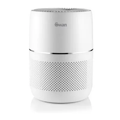 Swan SAC64010N Desktop Air Purifier with Hour Timer, HEPA Filter, 30W, White