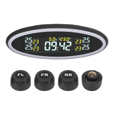 12V Car TPMS Tyre Pressure Monitoring System with Ambient Lights OBD Auto Security Alarm Externa