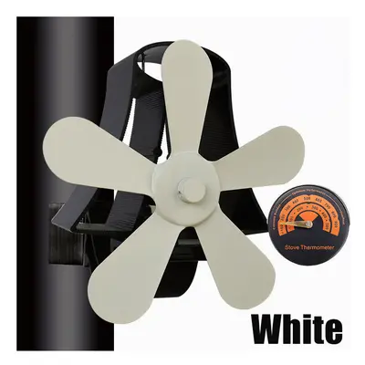 (White) Fireplace Fan Blade Heat Powered Stove Fan komin Log Wood Burner Eco Friendly Quiet Fan 