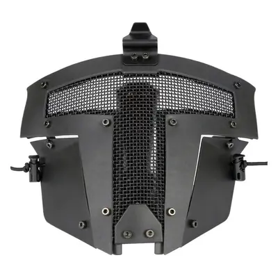 (Black) Outdoor Iron Warrior Hunting Tactical Face Mask Steel Mesh