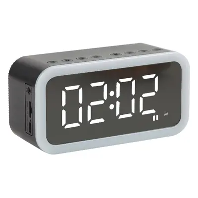 Bluetooth Speaker Mini Alarm Clock Time LED Display Light Wireless Subwoofer Music Player