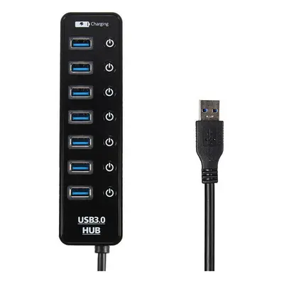 7 Ports USB 3.0 Hub Splitter LED Adapter Charging Port Switch